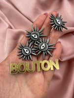 Пуговицы Скиап. в форме солнца с глазом и лучами состаренное серебро