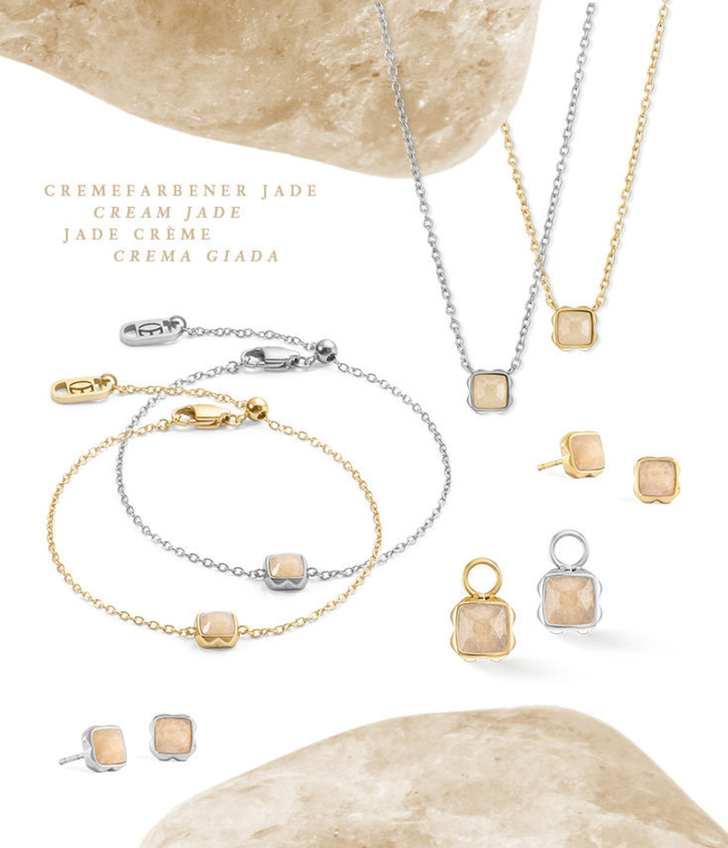 Серьги Coeur de Lion Cream jade (June) 1301/21-1424