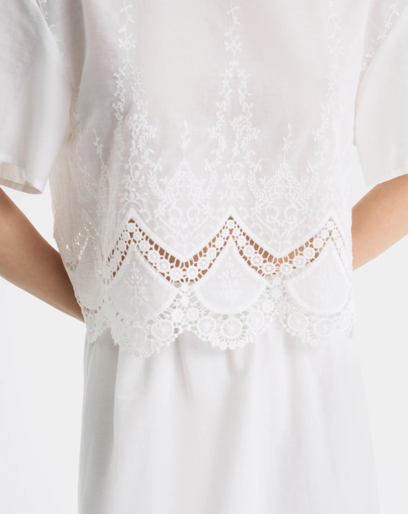 Блуза с коротким рукавом из шитья