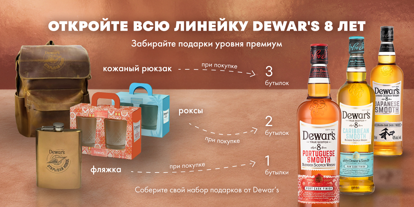 Откройте всю линейку Dewar's 8 Years Old