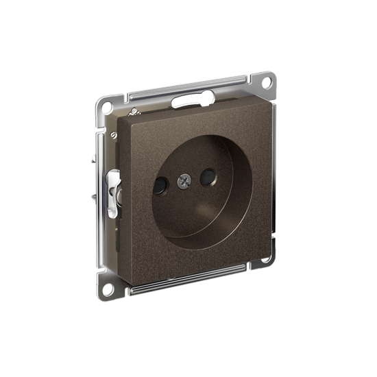 Розетка AtlasDesign 16А без заземл. защ. шторки быстрозажим. клем. механизм мокко SE ATN000649S