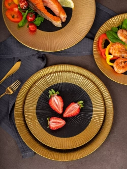 Набор посуды 2 тарелки плоские рифленые фарфор 20 см