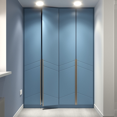 Распашной шкаф Авелин четырехсекционный в синей эмали  210*50*260