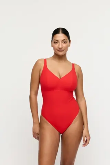 PRIMADONNA Swim Aswan Купальник с глубоким вырезом без косточек, красный