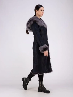 Дубленка натуральная с капюшоном длинная Турция