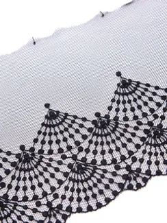 05-148 ОПТ Вышивка на неэл. сетке 19 см, черный