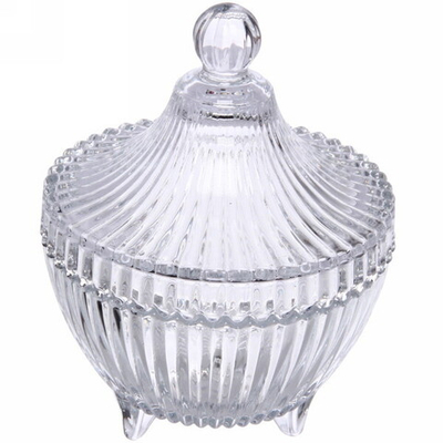 Сахарница стеклянная 200мл «Ажур» 10,13см на ножках