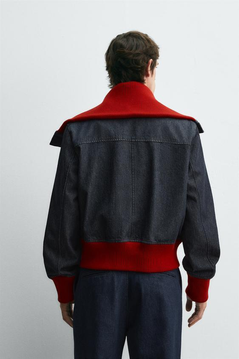 ZARA HARRY LAMBERT X DISNEY ДЖИНСОВАЯ КУРТКА В РУБЧИК, МОРСКОЙ СИНИЙ