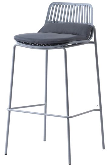 Стул барный Spain с подушкой серый