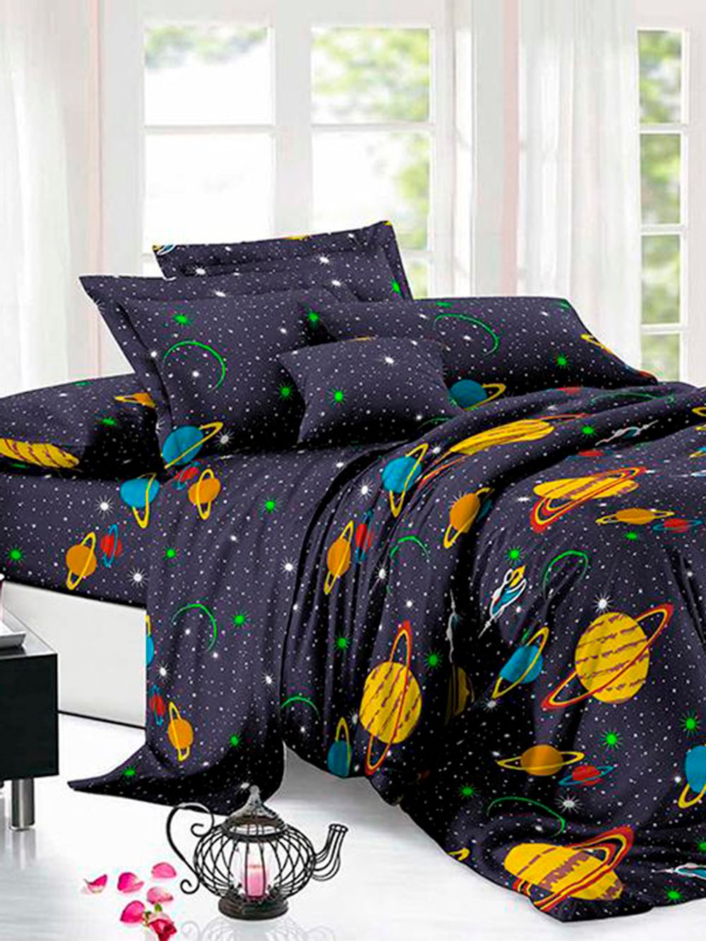 Постельное белье полисатин Simple House "Jovian" 1,5-сп Наволочка 50x70 см 1 шт Простынь 150x215 см Пододеяльник 145x215 см