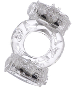 Кольцо эрекционное с двойной вибрацией прозрачное