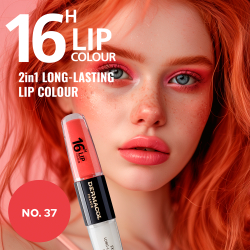 Dermacol 16H Lip Colour - Долговременная помада и блеск для губ оттенок 37, 2 ml