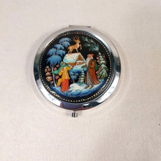 Ручное зеркало "Серебряное копытце"  (худ. роспись Палех)