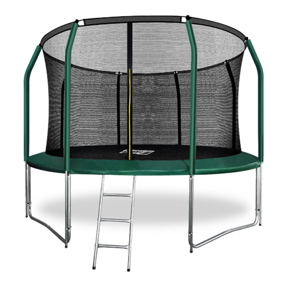 ARLAND Батут премиум 12FT с внутренней страховочной сеткой и лестницей (Dark green)