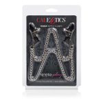 Зажимы на соски Nipple Play Tiered Nip Clamps с цепочкой (Цвет: серебряный с черным)