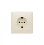 Розетка 1-я с з/к ProfiTec Optima керамика, бежевая