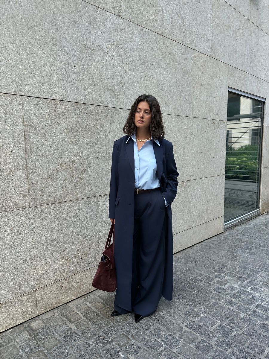 Жакет из вискозы макси синий