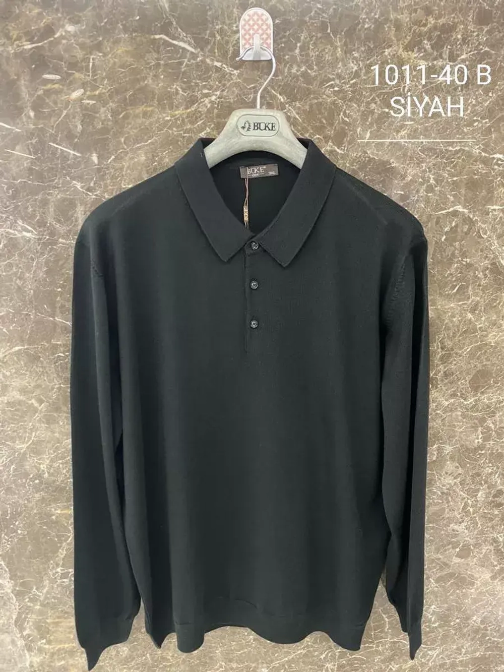 Лонгслив поло большие размеры с воротником