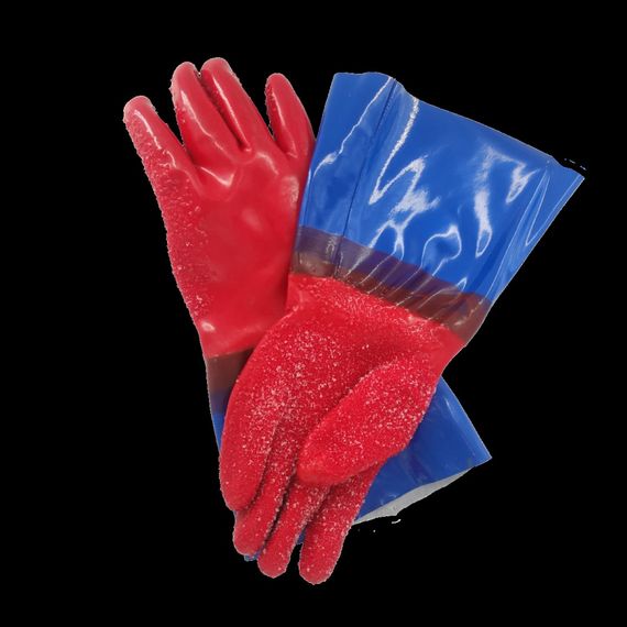 Перчатки рыбообработчика. ПВХ покрытие с рельефом из прозрачной крошки на ладони и пальцах. Arcticus 1602700W