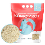 Наполнитель тофу комкующийся без аромата Комфикот 5 л