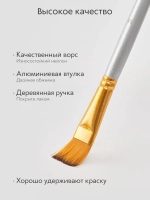 Набор кистей для рисования и аксессуары в пенале (15 кисточек + мастихин, губка) 18 предметов, серая ручка желтый ворс