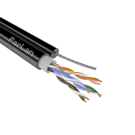 Витая пара UTP Cat5e PVC/PEtr 4х2х0,52 внешний с витым тросом (200 м)