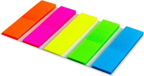 Закладки Стафф Неоновые 45х12мм 5 цветов 20листов пластик