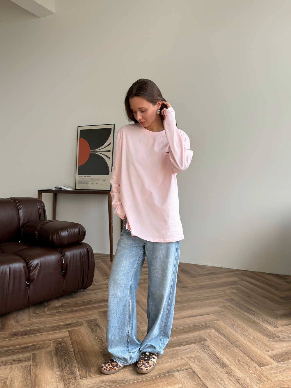 Лонгслив oversize с надписью