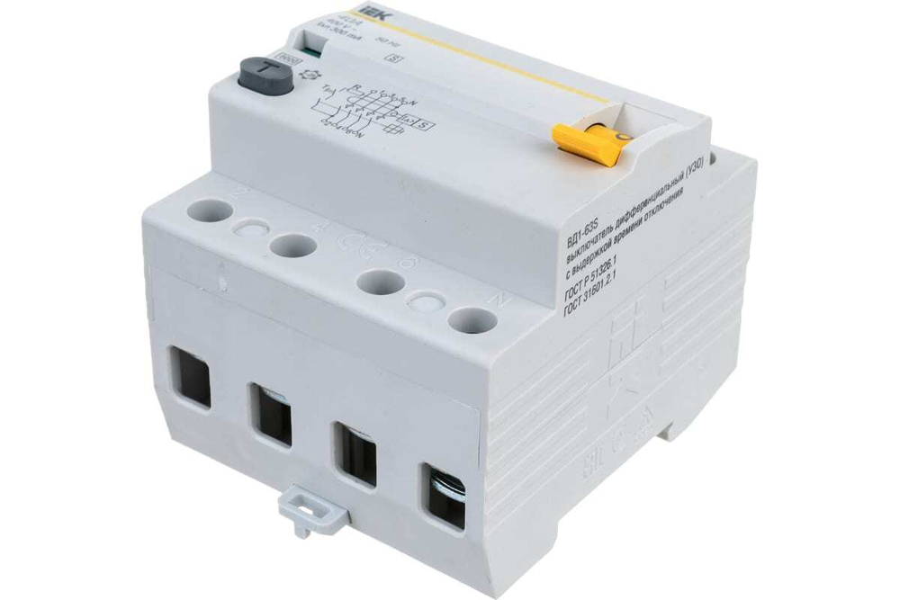 Выключатель дифференциальный (УЗО) ВД1-63S 4Р 40А 300мА IEK