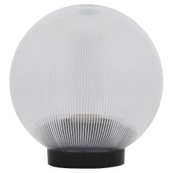 Садово-парковый светильник ЭРА НТУ 02-60-202 шар прозрачный призма на опору / кронштейн IP44 Е27 max60Вт d200mm | Садово-парковые светильники