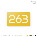 Номер на дверь 263, табличка на дверь для офиса, квартиры, кабинета, аудитории, склада, желтая 120х70 мм, Айдентика Технолоджи