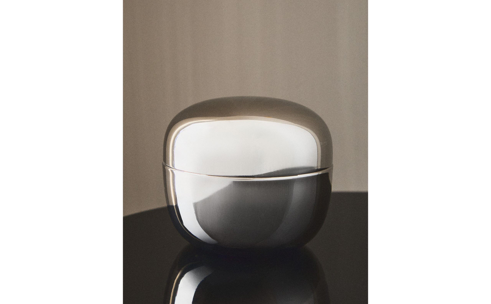 Zara Home Коробка для хранения из нержавеющей стали, цвет серебристый, 8 см