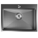 Кухонная мойка 60х45  вып 3 1/2  MIXLINE PRO 22см с сифоном черный графит НАНО (552933)