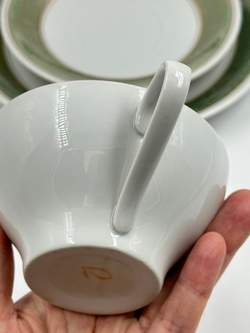 Чайное трио с зелёной каймой