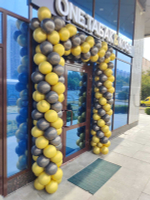 Арка из шаров на вход №2 хром, цвет шаров на выбор