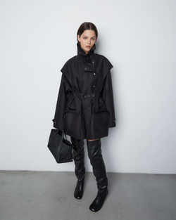 Тренч на молнии из смесового хлопка черный