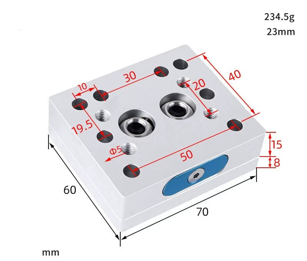 Silver model: quick-change fixture plate (complete set)