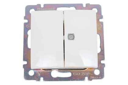 Выключатель двойной с индикацией Valena, белый Valena Classic LEGRAND