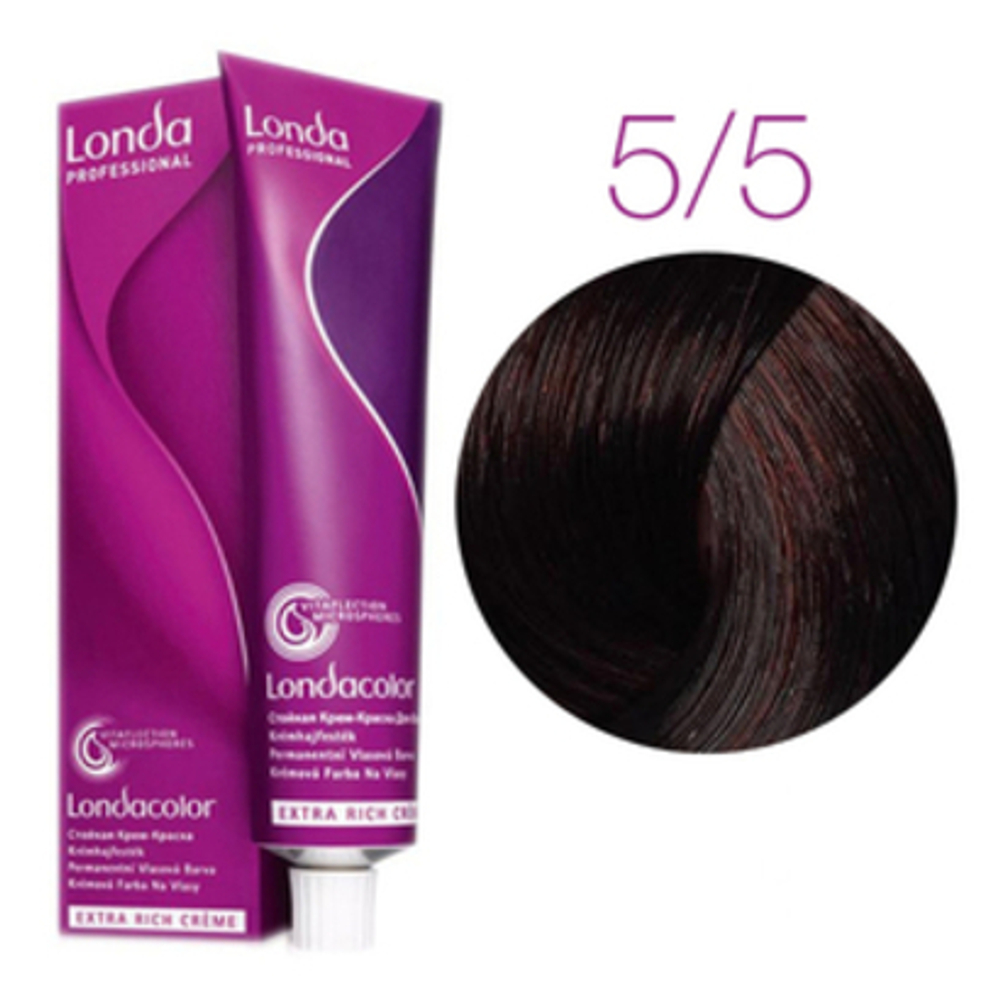 Londa Color стойкая крем-краска, 5/5 светлый шатен красный micro reds, 60мл