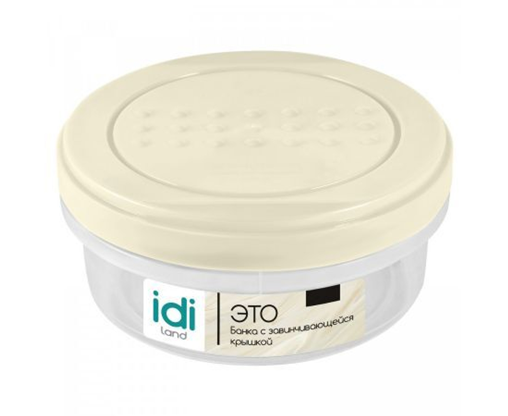 IDIland Банка для продуктов универсальная "Прозрачный с цветной крышкой", 350 мл, 1 шт