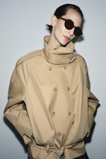Короткий тренч с высоким воротником ZW COLLECTION - ZARA