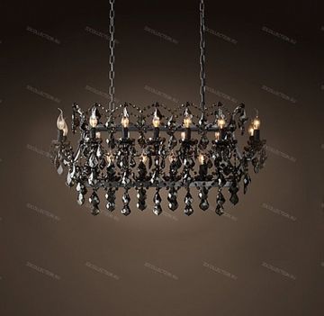 replica  19TH C. ROCOCO IRON & SMOKE CRYSTAL RECTANGULAR Restoration Hardware 68290057