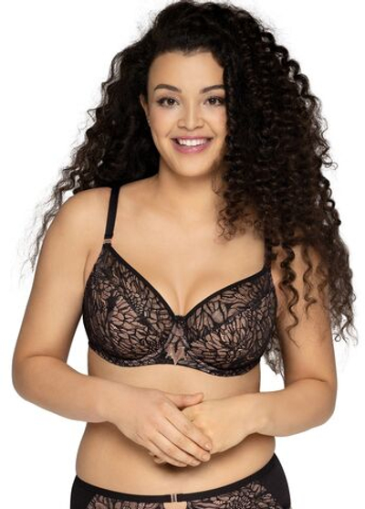 Сексапильный plus size бюстгальтер со сшивной чашкой (Размер: 90H) (Цвет: черный)