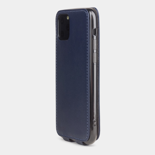 Чехол для iPhone 11 Pro Max из натуральной кожи теленка, цвета индиго