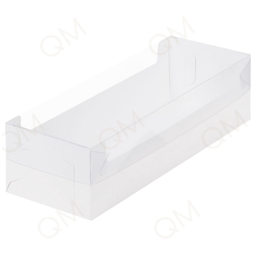 Коробка для рулета с пластиковой крышкой 300х110х80 мм (белая), 10шт