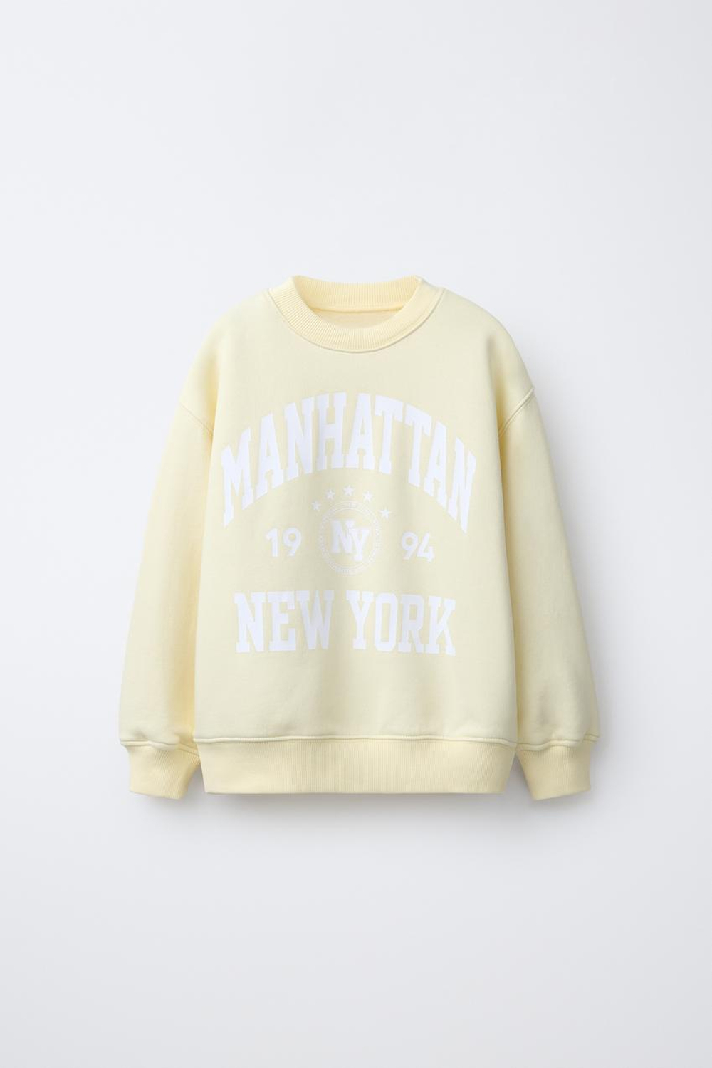 ZARA ТОЛСТОВКА В СТИЛЕ ПРЕППИ С НАДПИСЬЮ, ЖЕЛТЫЙ