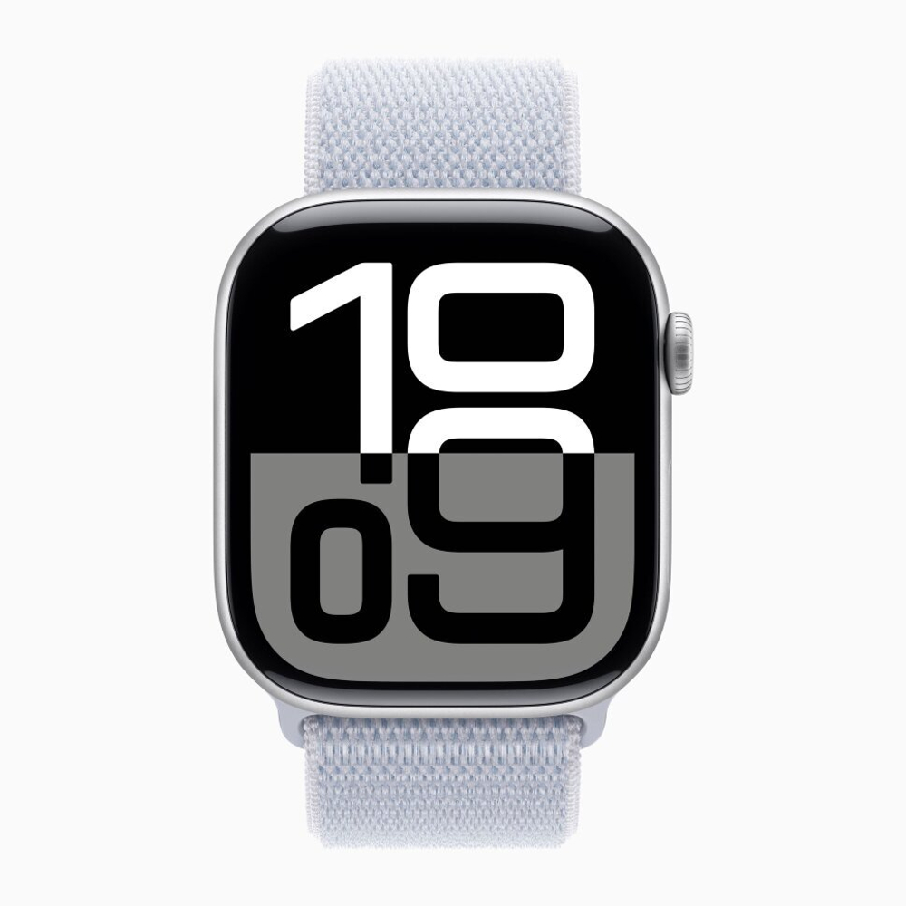 Часы Apple Watch Series 10 46mm Silver Aluminium Case, Sport Loop (Blue Cloud)