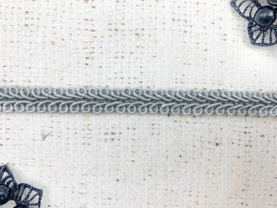 Тесьма Шанель плетеная, ш. 12 мм, серый