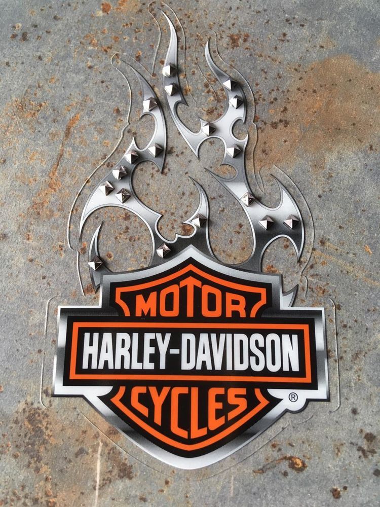Наклейка Bar &amp; Shield with Flames Cling Bling Harley-Davidson