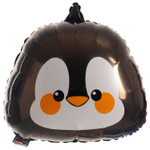 Шар Фольгированный Пингвин голова (Черный)